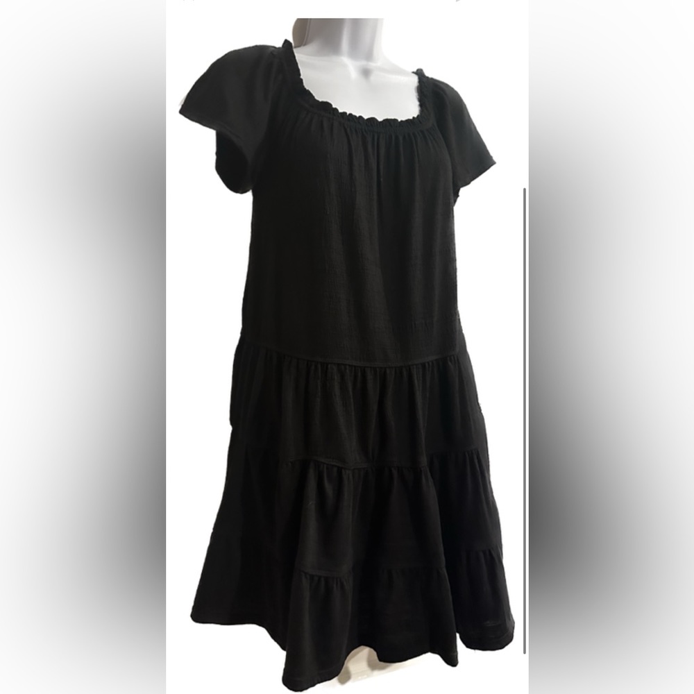 Max Studio Tiered Mini Black Dress